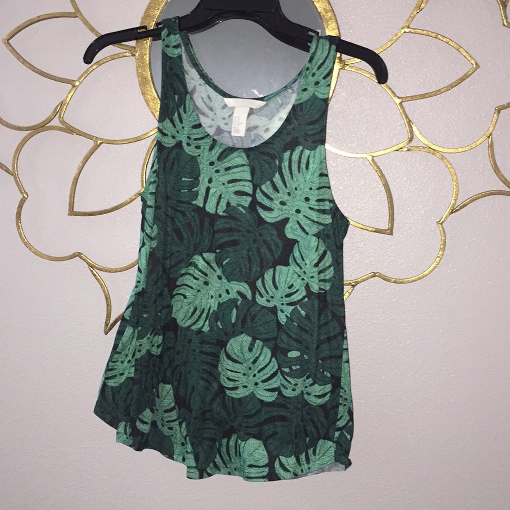 Tropical leaf tank top